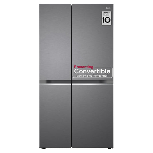 LG GL-B257HDS3 650 L Frost Free Smart Inverter Double Door Side By Side Refrigerator( Dazzle Steel, Convertible)