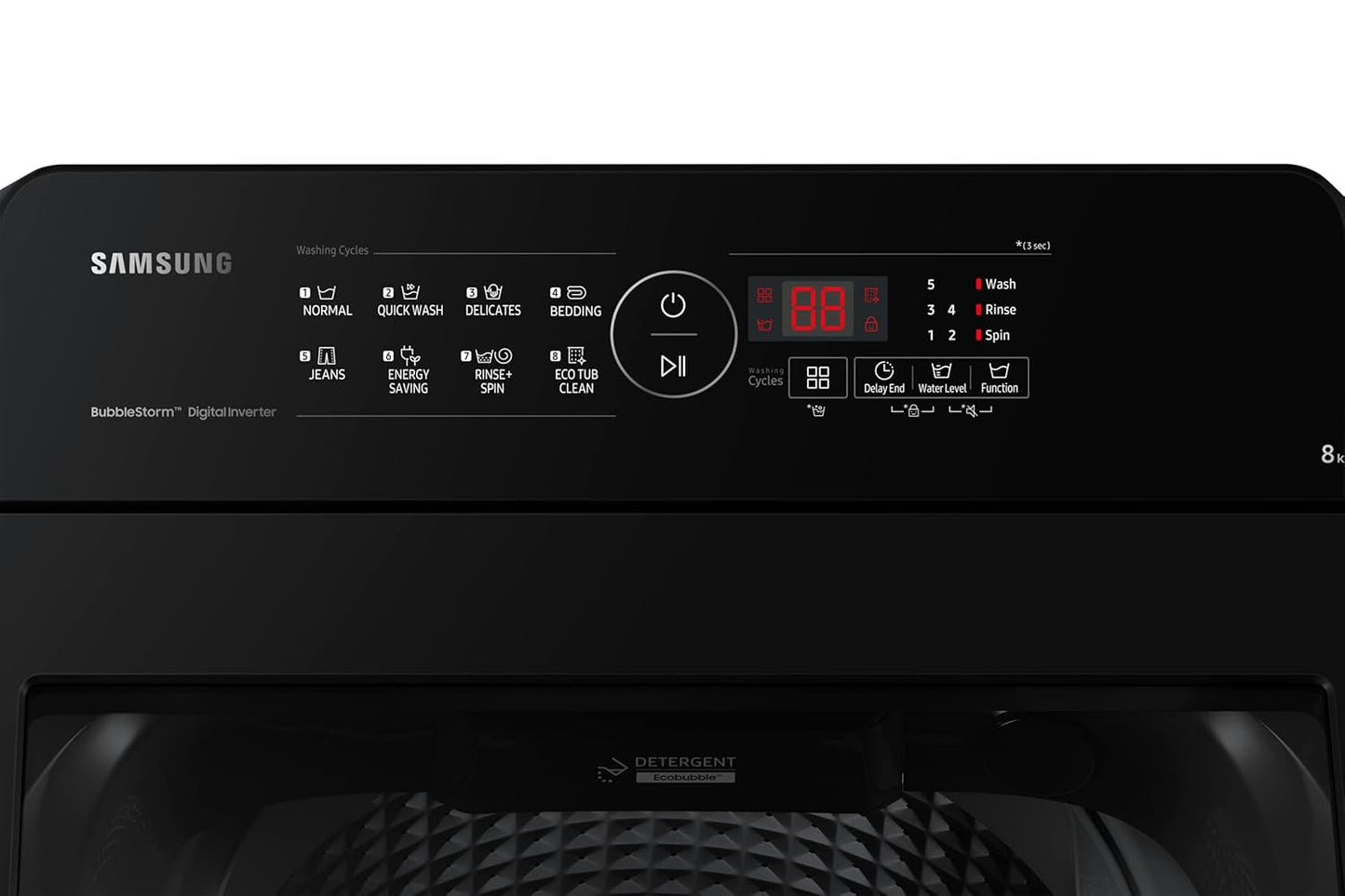 Samsung WA80BG4441BDTL 8.0 5 star Fully Automatic Top Load Washing Machine Appliance (Versailles Gray)