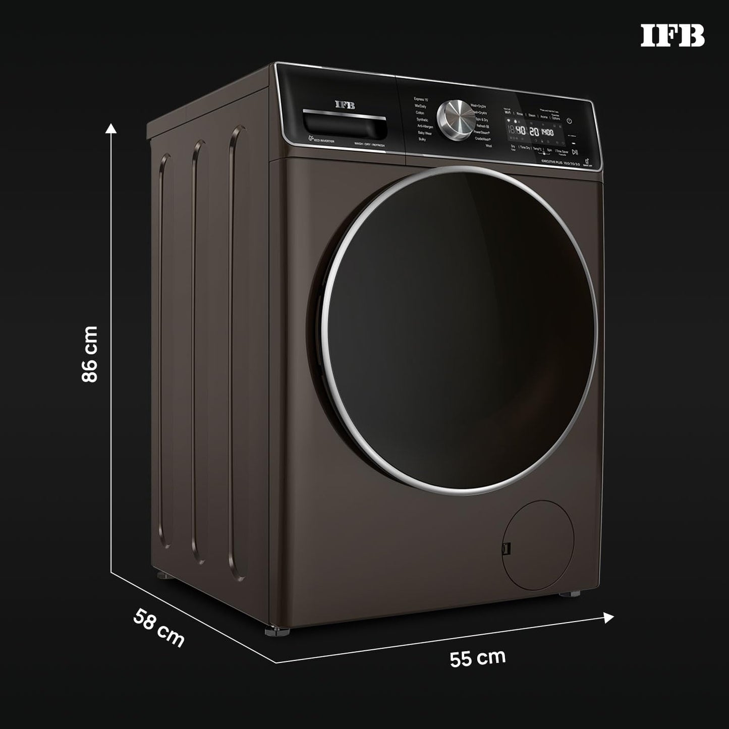 IFB Washer Dryer Executive Plus ZXM 10.0/7.0/3.0kg 5 Star Inverter Fully-Automatic Front Loading Washing Machine