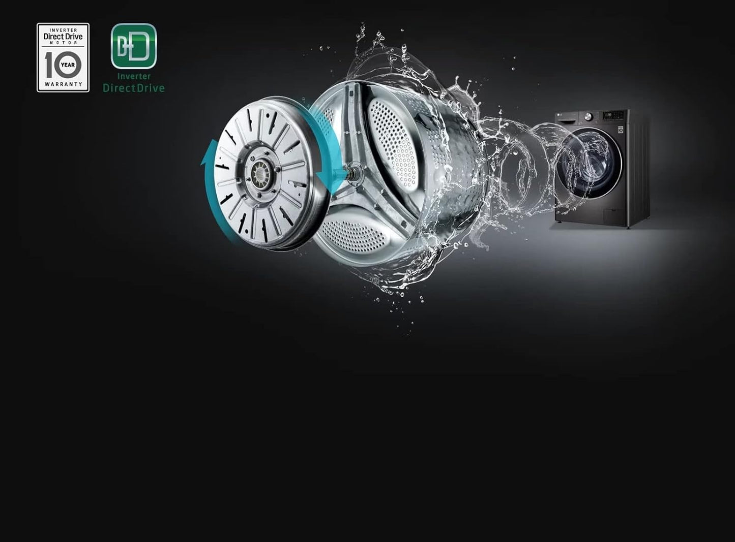 LG FHP1410Z5M 10 Kg 5 Star Front Load Washing Machine | AI DD | Wi-Fi | Steam+ | TurboWash | Suraj Electronics Delhi NCR