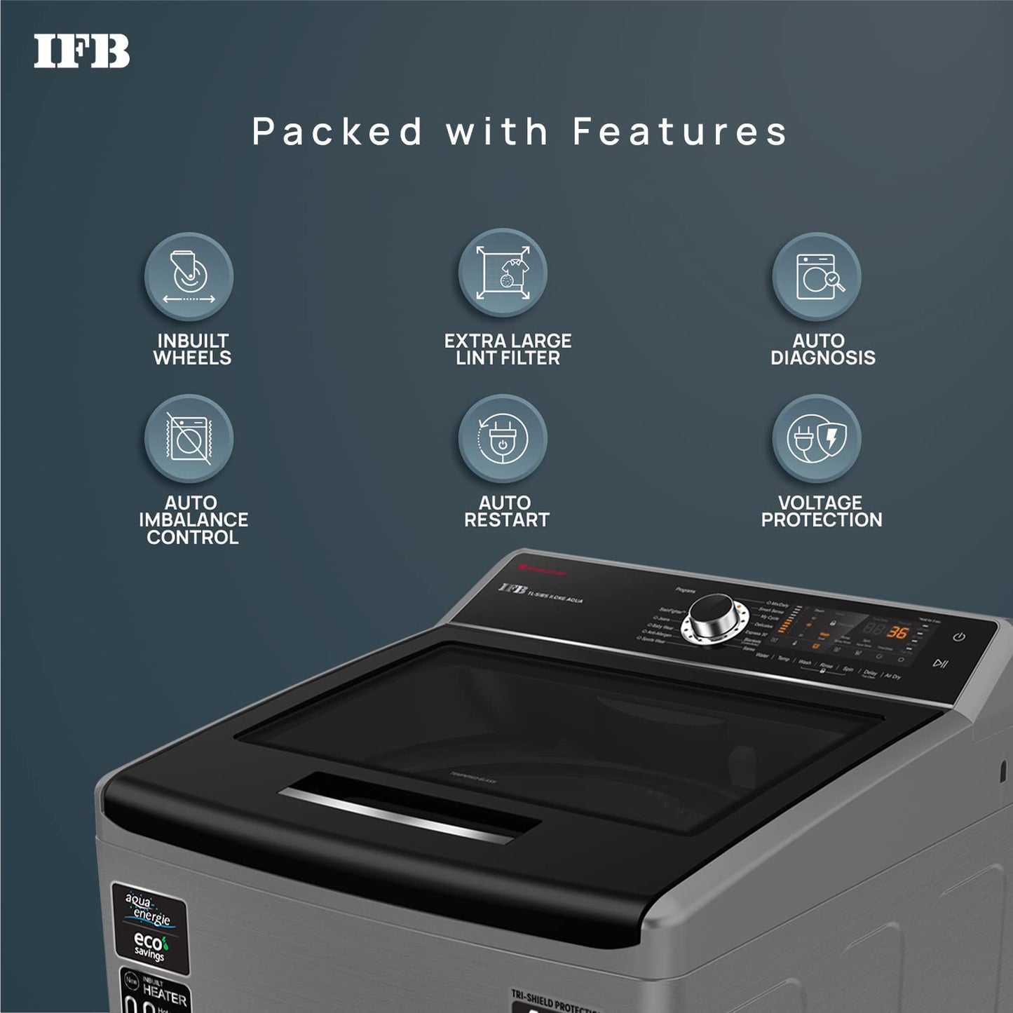 IFB TL-SIBS 10 Kg Aqua 5 Star Top Load Washing Machine | Power Dual Steam | Built-in Heater | Suraj Electronics Delhi NCR