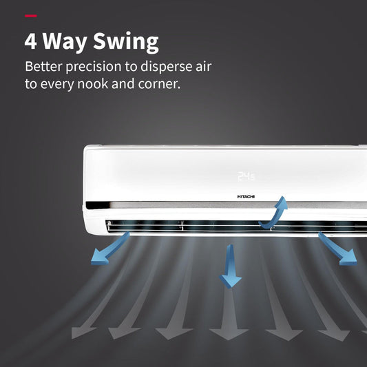 Hitachi RAS.Y518PCAISL2  1.5 Ton Class 5 Star, Heavy Duty, Wifi-enabled, ice Clean, Xpandable+, Inverter Split AC (100% Copper, Dust Filter, 5700XXL  White)