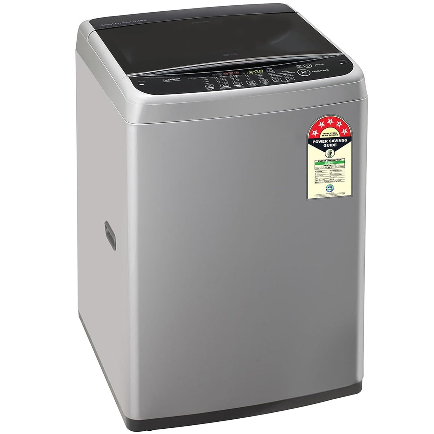 LG T80SPSF1Z 8 Kg 5 Star Smart Inverter TurboDrum Fully Automatic Top Loading Washing Machine ( Punch + 3, Middle Free Silver)