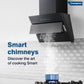 Crompton CMH - CHD-SSI60FLE-MBL SensoSmart Inclined 60cm Filter less Auto Clean Wall Mounted Chimney Black