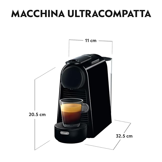 Nespresso Essenza Mini Espresso  Machine by De'Longhi, 1370W, Compact Manual Coffee Maker with Reusable Filter (Black)