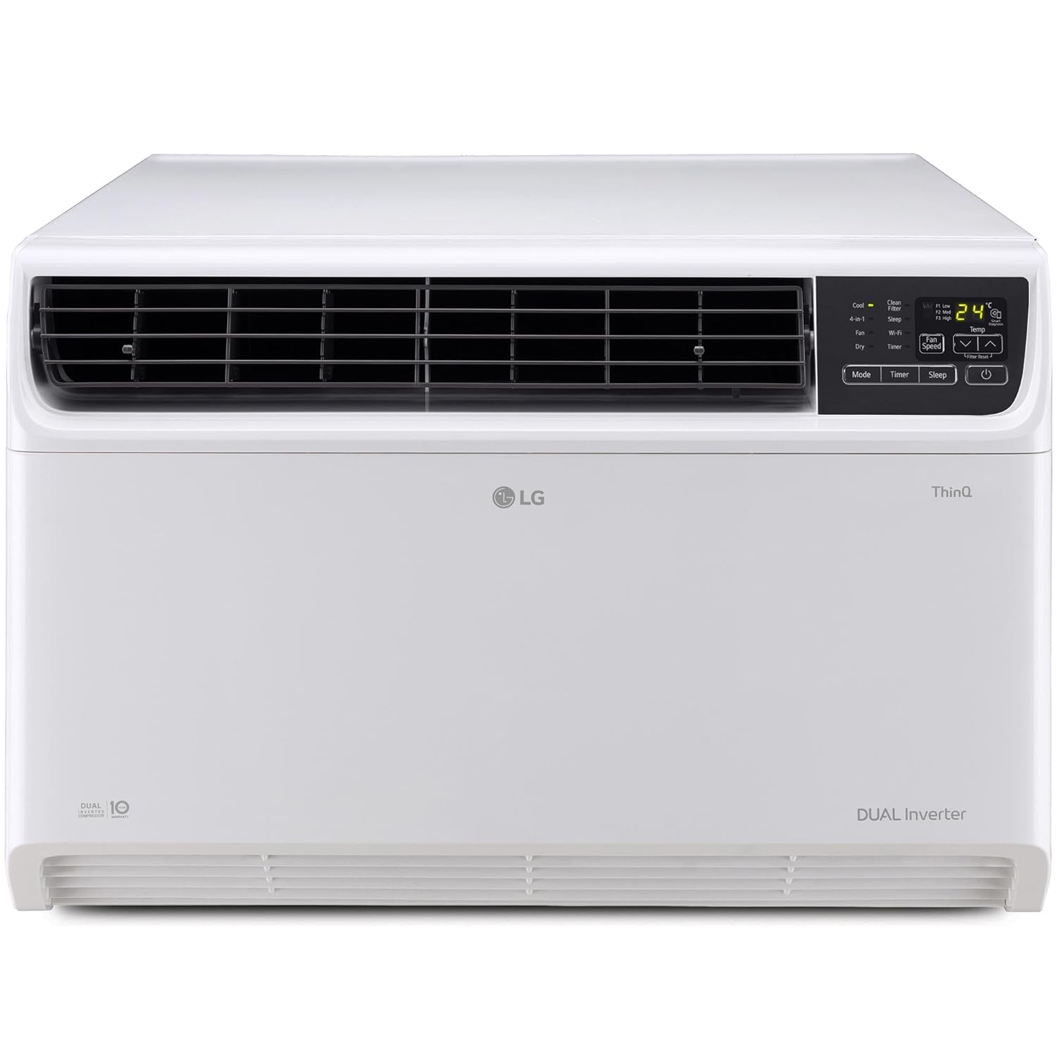 LG UW-Q24WWYA 2 Ton 4 Star Wi-Fi DUAL Inverter Window AC (Copper, Convertible 4-in-1 cooling, 4 Way Air Swing, HD Filter, 2025 White)