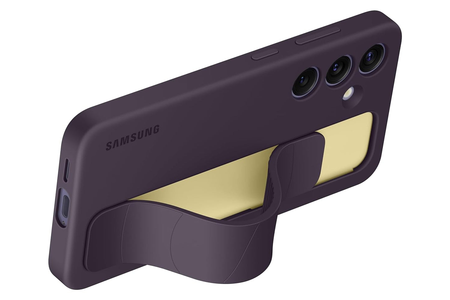 Samsung Galaxy S24 5G Standing Grip Case (Dark Violet) | Soft Silicone Kickstand Cover | Suraj Electronics Delhi NCR