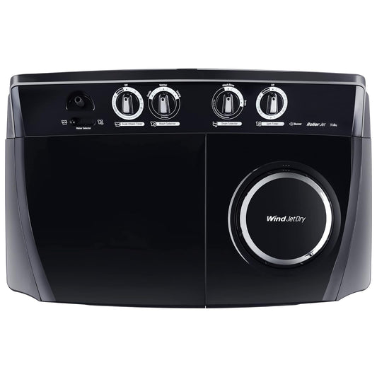 LG P1155SKAZ 11 Kg 5 Star Wind Jet Dry Rat Away Technology Semi-Automatic Top Loading Washing Machine ( Roller Jet Pulsator, Punch + 3, Middle Black)