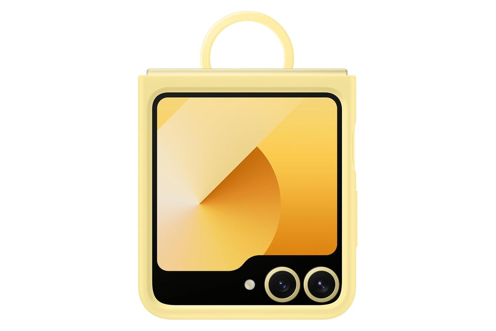 Samsung Galaxy Z Flip6 Silicone Case Yellow | Slim Soft-Touch Design | Built-In Ring Grip | Suraj Electronics Delhi NCR