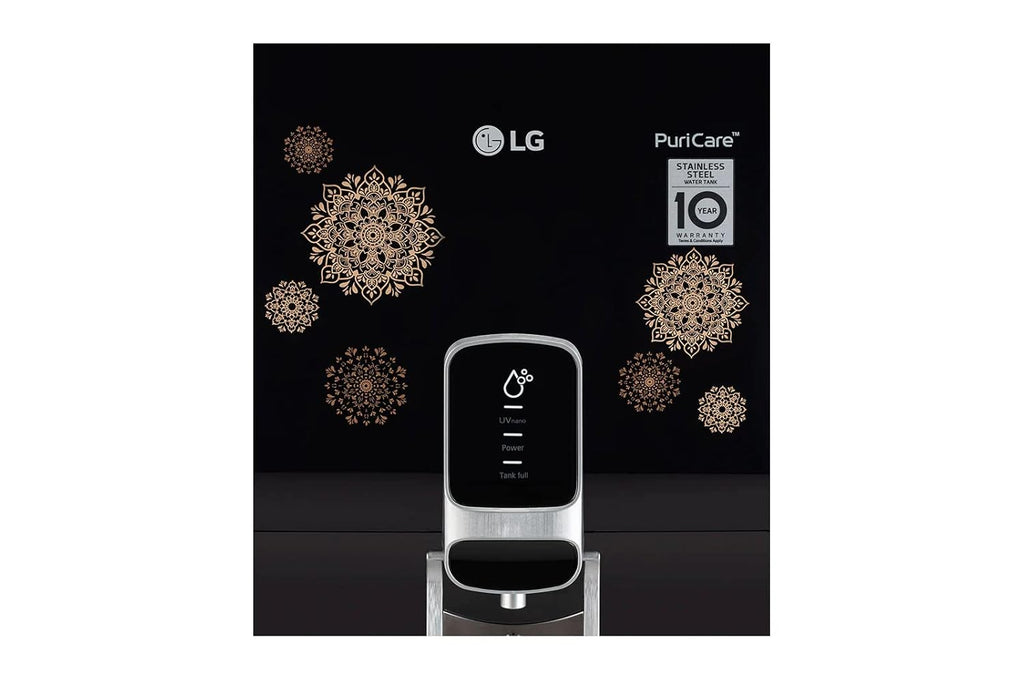 LG WW155NPB 8L RO+UV Water Purifier with Stainless Steel Tank, Digital Sterilizing Care & In-Tank UV LED – Black