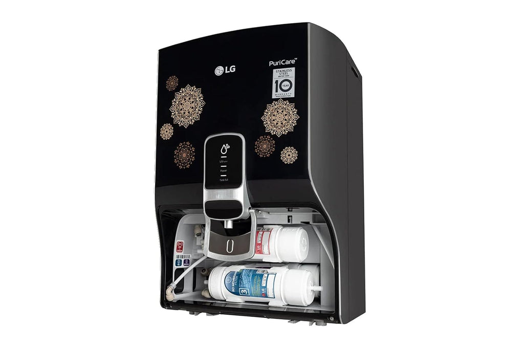 LG WW155NPB 8L RO+UV Water Purifier with Stainless Steel Tank, Digital Sterilizing Care & In-Tank UV LED – Black