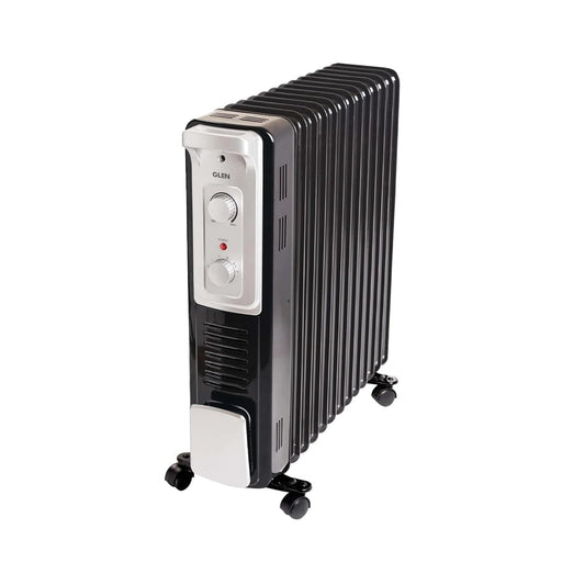 Glen HA7015OR13 13-Fin 2500W Oil Filled Radiator Room Heater with 400W Turbo Ceramic Fan, Adjustable Thermostat, ISI Certified, Noise-Free Heating – Made in India