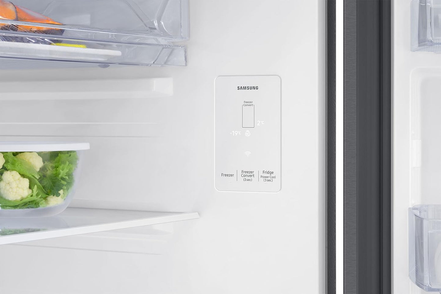 Samsung RT34DG5A4DSLHL 330 L, 3 Star, Convertible 5-in-1, Digital Inverter, Frost Free Double Door, WiFi Enabled Bespoke AI Refrigerator ( Real Steel, Silver)