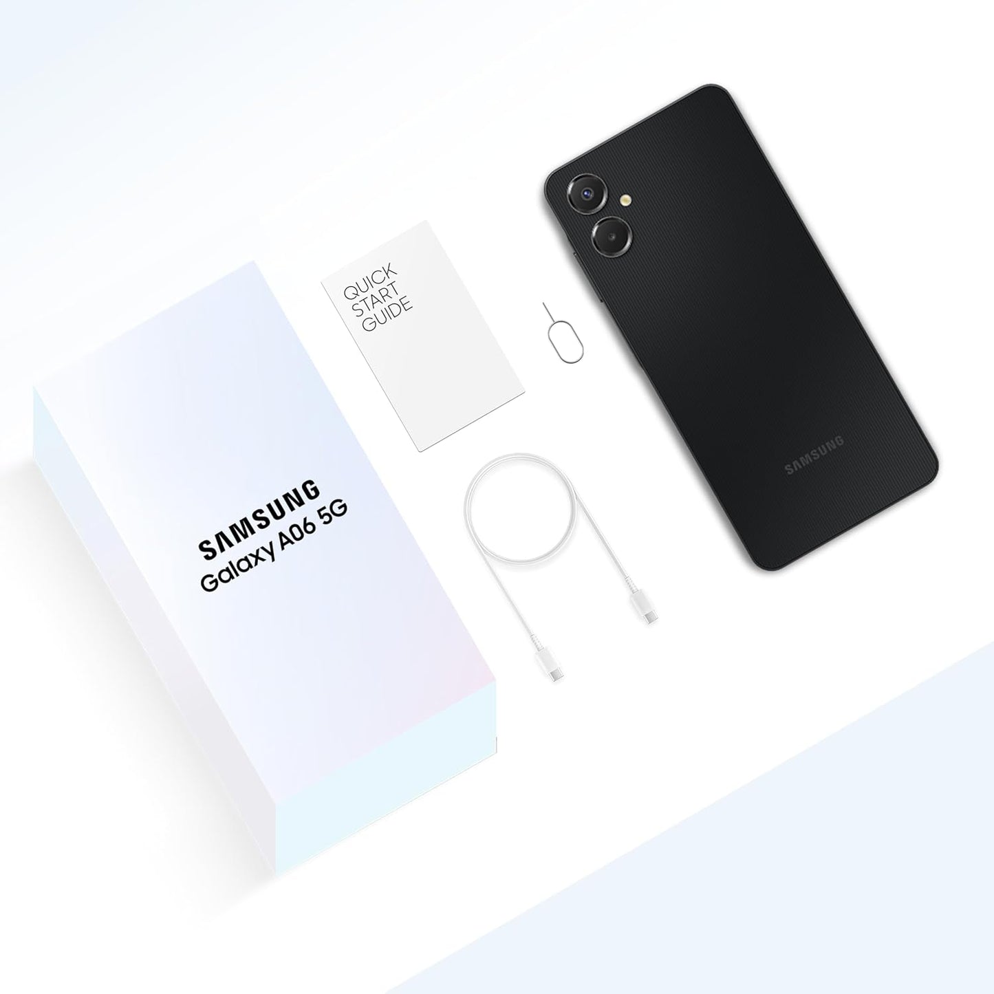 Samsung Galaxy A06 5G (Black, 6GB RAM, 128GB Storage)| True 5G with 12 5G Bands | 50MP Dual Camera | 4 Gen Updates | IP54 | Voice Focus With 25W Adapter
