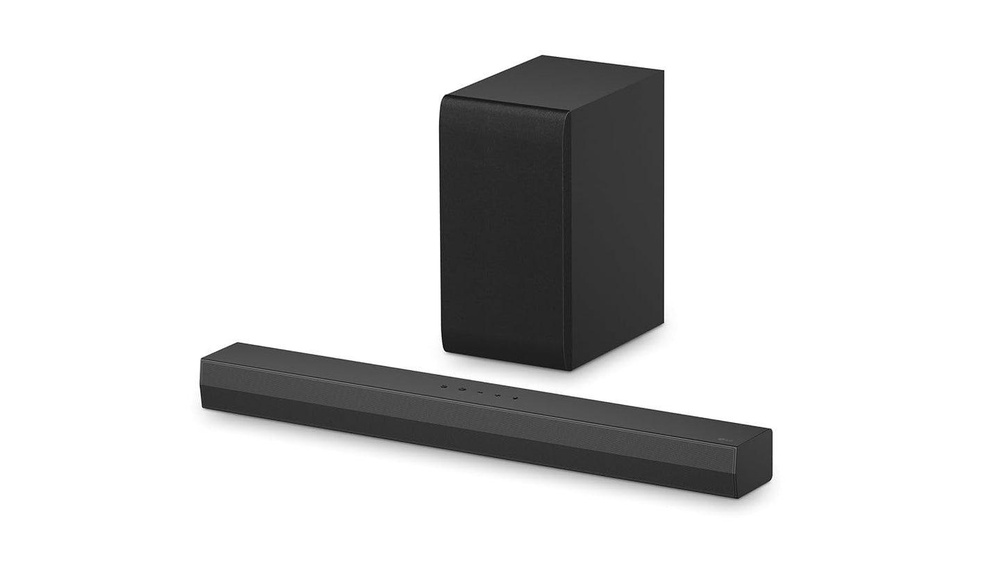 LG S40T 300W 2.1 Channel Soundbar with Dolby Digital, DTS Surround, AI Sound Pro & Wireless Subwoofer – Black