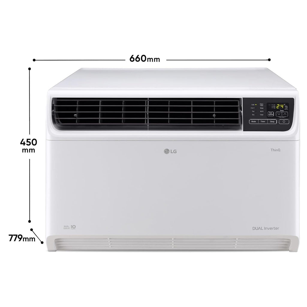 LG UW-Q18WWZA 1.5 Ton 5 Star Wi-Fi Inverter Window AC – Copper Coil, Convertible 4-in-1 Cooling, HD Filter,White