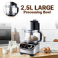Inalsa INOX 1200W Food Processor with Mixer Grinder & Juicer | 2.5L Bowl, 3 Jars, 12 Attachments, Copper Motor – Black/Silver