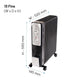 Glen HA7015OR13 13-Fin 2500W Oil Filled Radiator Room Heater with 400W Turbo Ceramic Fan, Adjustable Thermostat, ISI Certified, Noise-Free Heating – Made in India