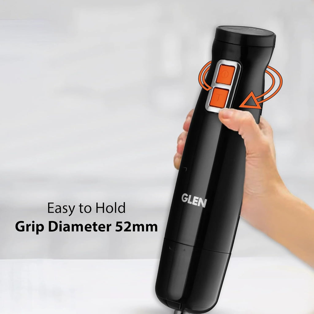 Glen SA4063HBBL 350W Electric Turbo Hand Blender | Stainless Steel Arm | Low Noise | Suraj Electronics Delhi NCR