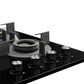 Crompton HOB-SSDC604-MBL SensoSafe 60 cm 4 Burners Built-in Gas Hob With High Efficiency Brass Burners, Auto-Ignition and 8 MM Toughened Glass ( Midnight Black)