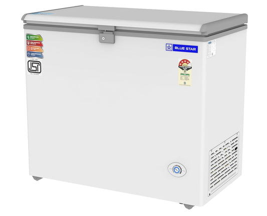 Blue Star CF4-230NEYW 215 Litre Double Door Deep Freezer | R290 Eco Refrigerant | Direct Cooling | 4 Star Energy Rated | White