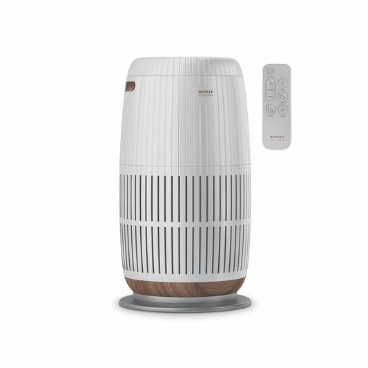 Havells Studio Meditate AP 250 Air purifier  | Remote Control with TiO2 module & Integrated H14 HEPA filter (Silver Satin)