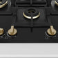 Bosch PNI7B6G20I 75 cm Built-in Gas Hob – 4 Burner, Full Brass 3D Ring Burners, Auto Ignition, Tempered Glass, Cast Iron Pan Supports, Black
