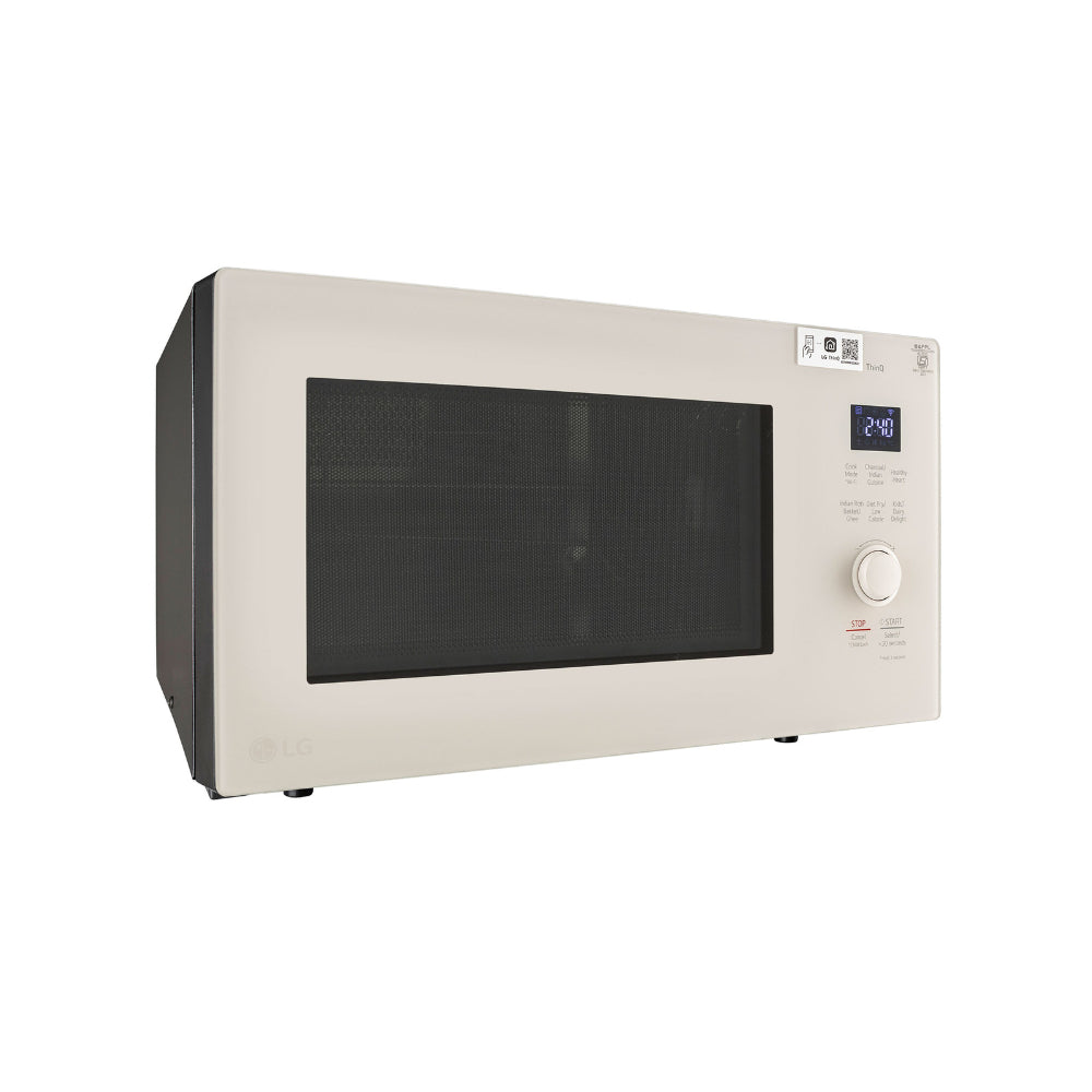 LG MJEN286UBW 28 L Charcoal Convection Microwave Oven | Wi-Fi Enabled, Diet Fry, 360° Rotisserie, 301 Auto Cook Menus, Mist Beige