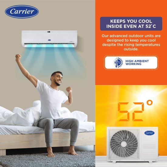 Carrier Durawhite Exi CAI24DH3R32F0 2 Ton 3 Star Inverter Split AC | 6-in-1 Convertible Cooling | Copper Condenser | PM2.5 Filter | Auto Clean | White