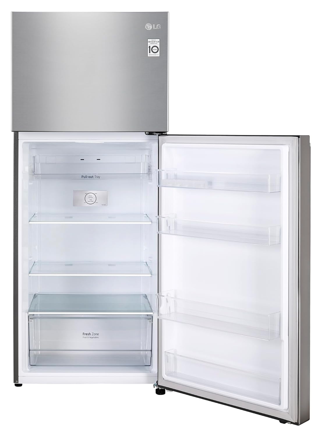 LG GL-S422SPZX 398L 3 Star Frost-Free Double Door Refrigerator (Convertible, Smart Inverter, Express Freeze, Shiny Steel)