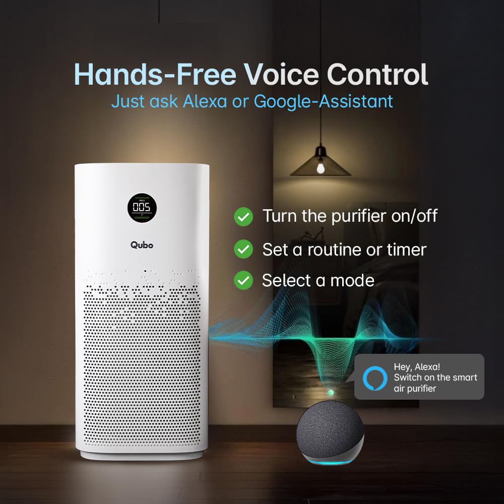 Qubo Smart Air Purifier Q1000 | 4-Layer Filtration | HEPA H13 | QSensAI Smart Mode | App &amp; Voice Control | 1000 Sq. Ft. Coverage | Suraj Electronics