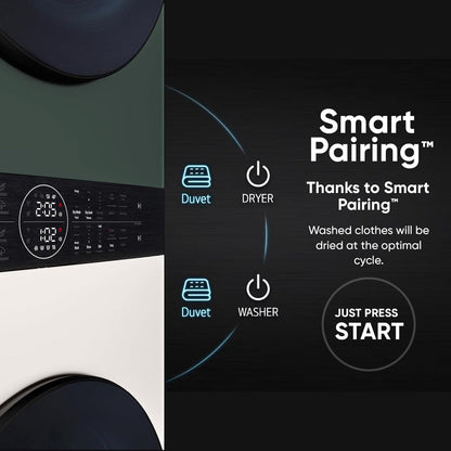 LG FWT1310BG WashTower 13 Kg/10 Kg Washer Dryer Combo | AI Direct Drive, Dual Inverter Heat Pump, Wi-Fi Enabled, Steam+, Central Control Panel | Natural Beige & Green