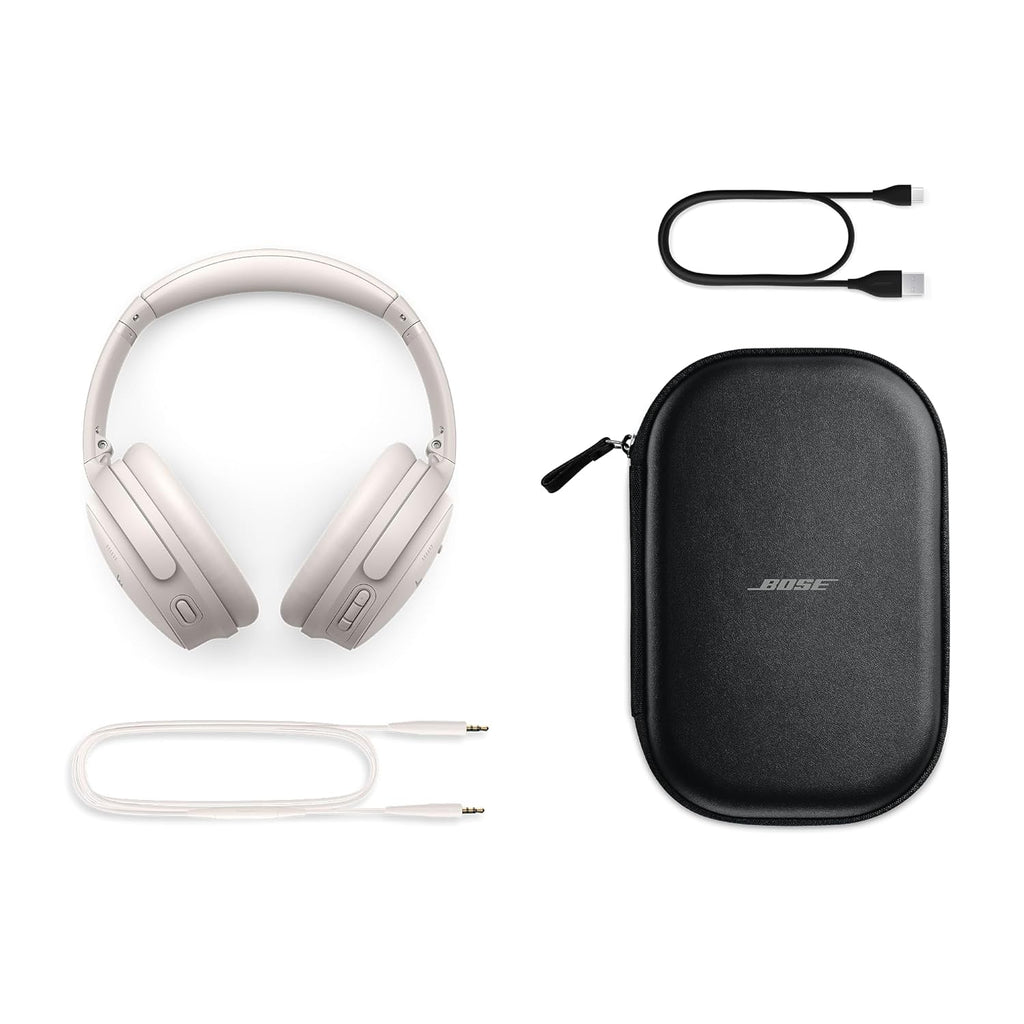 Bose New QuietComfort Wireless Noise Cancelling Headphones, Bluetooth Over Ear Headphones with Up to 24 Hours of Battery Life - White 884367-0200