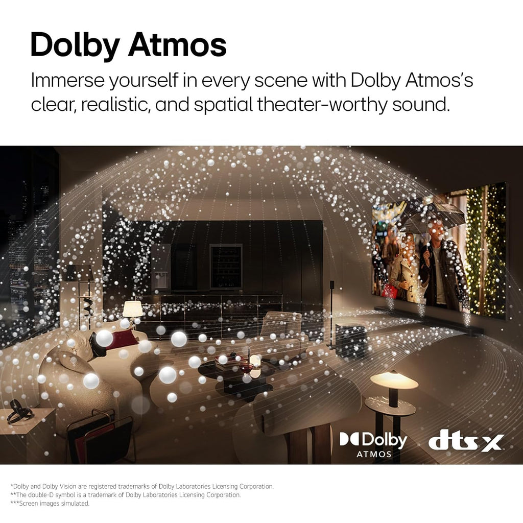LG SQ70TY 400W 3.1.1Ch Soundbar with Dolby Atmos, DTS:X, AI Sound Pro & Wireless Subwoofer (Black)