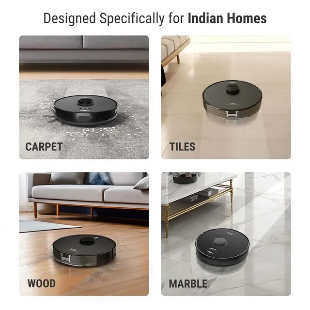 EUREKA FORBES LVac Voice Pro Robotic Vacuum Cleaner & Mop with Wi-Fi Connectivity (Smart Voice Control, Black)
