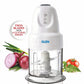 Glen SA4043 TURBO 200W Mini Vegetable Chopper with Twin Stainless Steel Blades, Whisker Disc & 500ml Bowl – White | ISI Certified | 2 Year Warranty