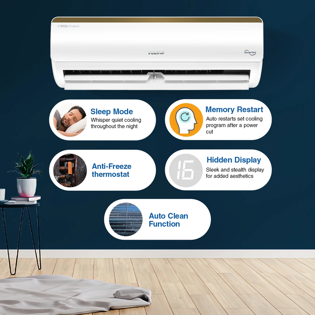 Voltas 185V Vertis Smart Elite Gold 1.5 Ton 5 Star Smart Inverter Split AC(Copper, 5-in-1 Adjustable Mode, Anti-dust Filter, White)