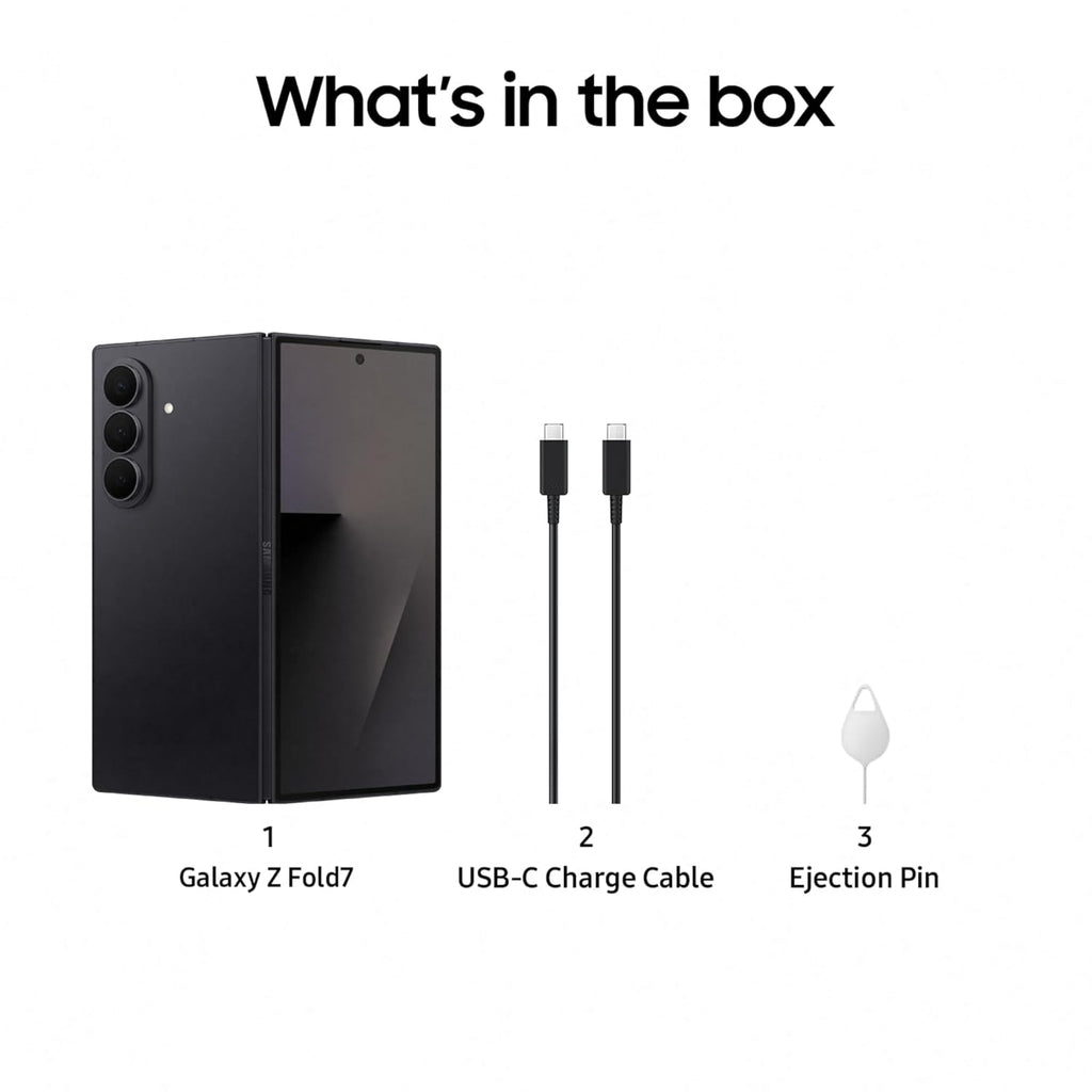 Samsung Galaxy Z Fold7 5G Smartphone with Galaxy AI (JetBlack, 12GB RAM, 256GB Storage), Ultra Sleek Design with 200MP Camera, Powerful Snapdragon 8 Elite, Google Gemini