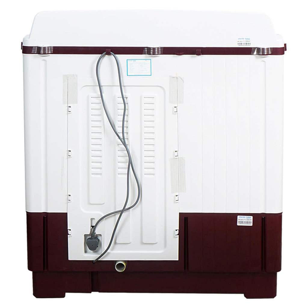 Voltas Beko WTT10/UCABRSSWH4PTD 10 Kg Semi Automatic Top Load Washing Machine, 5 Star (Burgundy) | Fast Dry™, Double Waterfall, Special Pulsator Wash, Cassette Filter