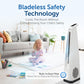 Symphony Surround-i Bladeless Tower Fan for Room | High-Speed with Swivel Action, Touchscreen Control Panel & Remote | 1 Year Warranty | White