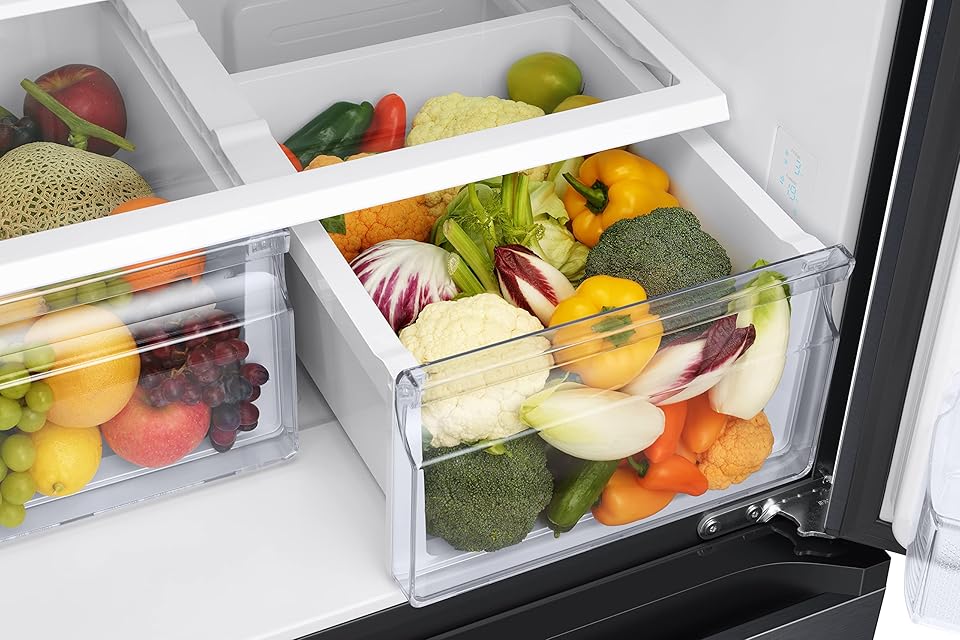 Samsung RF57A5032B1 550L Frost Free French Door Refrigerator (Black Matt) – Convertible Bottom Freezer, Digital Inverter Compressor, Twin Cooling Plus