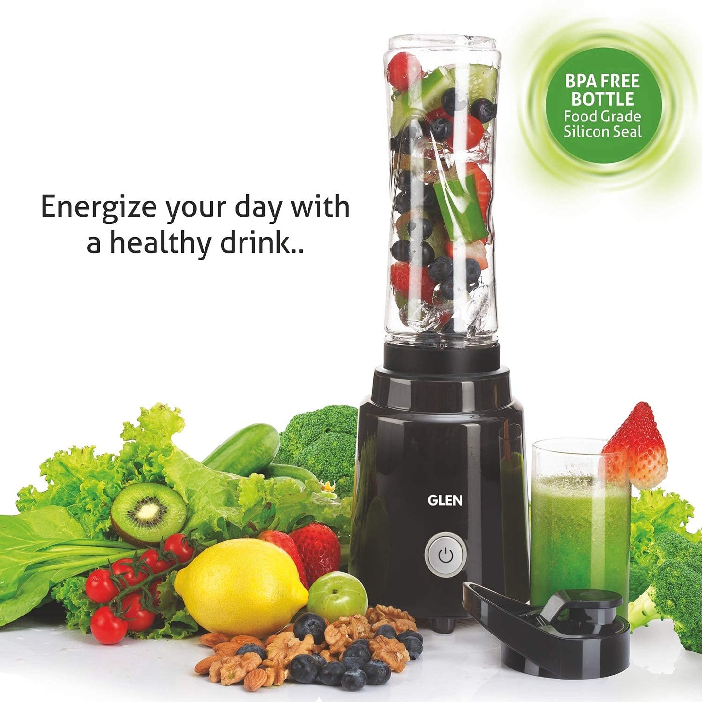 Glen SA 4047 BL Personal Blender (200W, 0.6L, Black) | BPA-Free Bottle | 2-Year Warranty | Suraj Electronics Delhi NCR