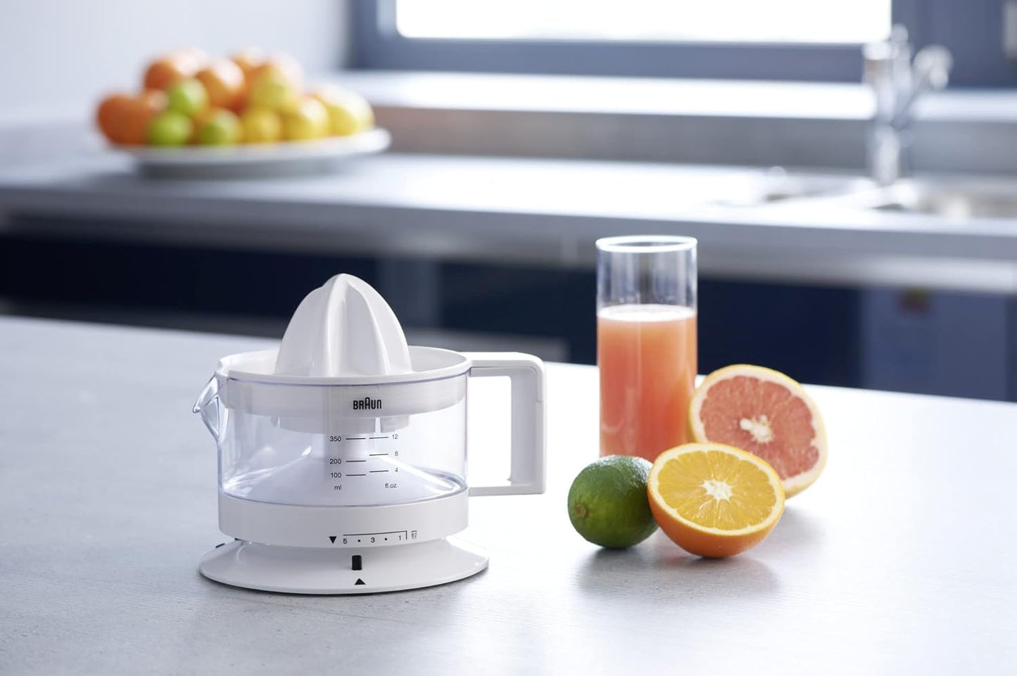 Braun CJ-3000 Electric Citrus Juicer 350 ml | 20 W Auto Start/Stop | Adjustable Pulp Control | Dishwasher Safe | Suraj Electronics Delhi NCR