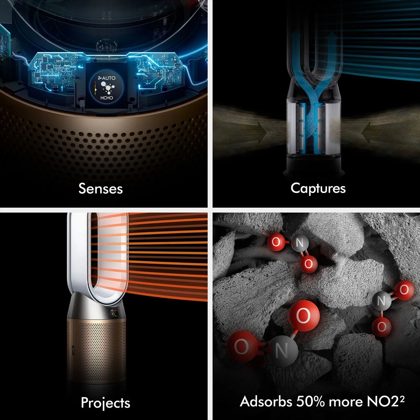 Dyson Hot + Cool HP12 Air Purifier (White &amp; Gold) with HEPA H13 Filter, Air Multiplier™ &amp; Formaldehyde Destruction | Suraj Electronics Delhi NCR