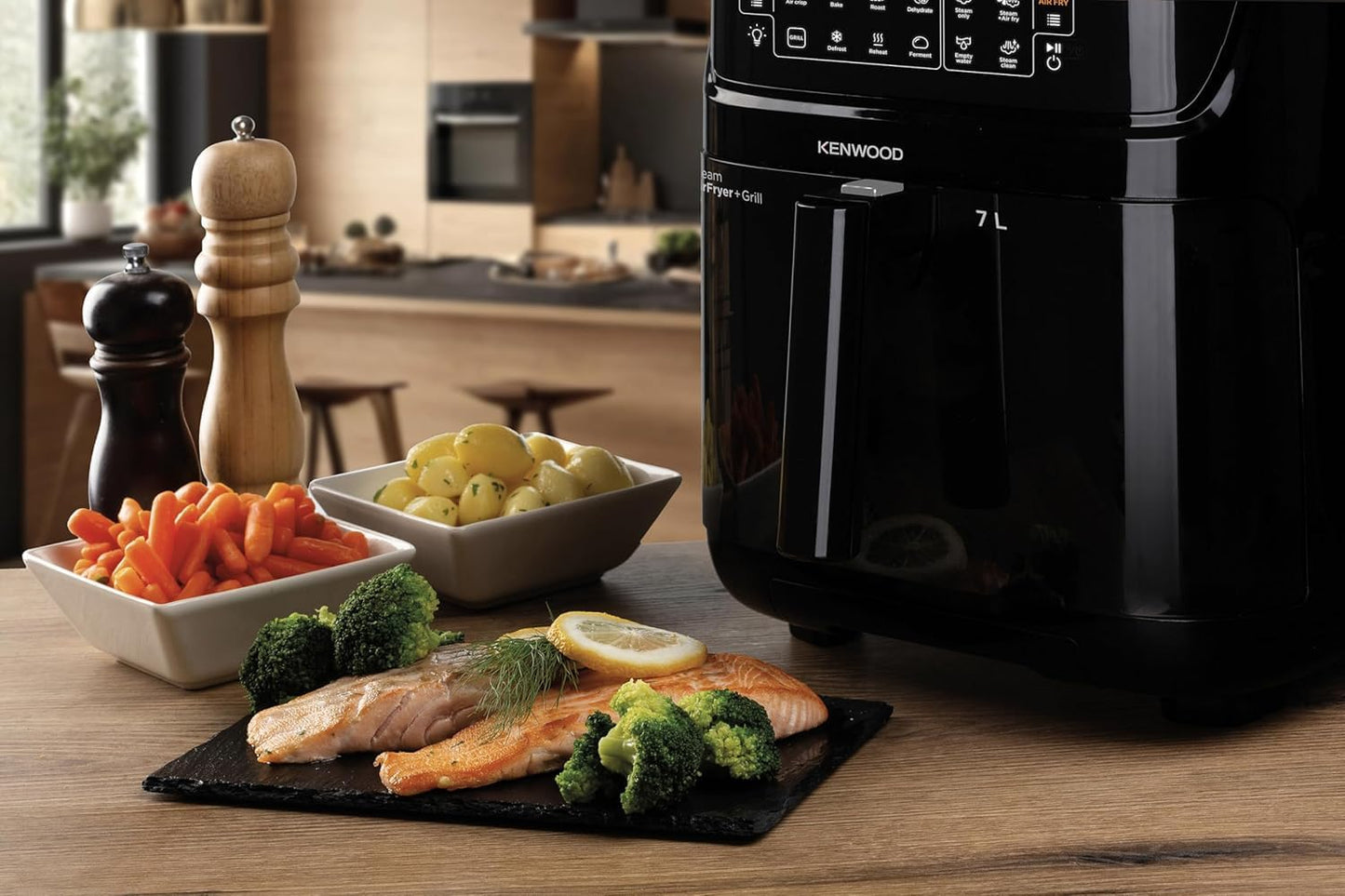 Kenwood HFS92.000BK 3-in-1 Air Fryer &amp; Steamer 7L | Touch Display | Window View | 1700W Rapid Air + Steam Technology | Suraj Electronics Delhi NCR