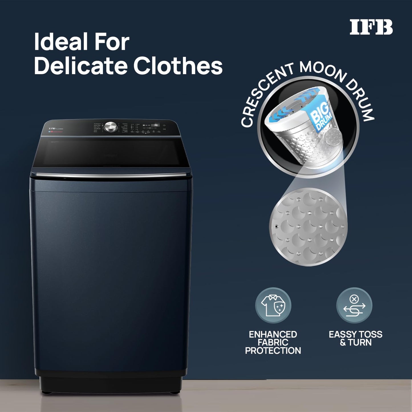 IFB TL121RB2SN 12 Kg Top Load Washing Machine with Built-in Heater – 4D Wash, Power Steam®, 720 RPM, 5-Star Rated | Royal Blue | Buy Online at Suraj Electronics
