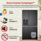 LG GL-L257CMC3 630L 3 Star Side-by-Side Refrigerator – Wi-Fi Convertible, Door Cooling+, Hygiene Fresh+, Smart Inverter, Water & Ice Dispenser | Matt Black