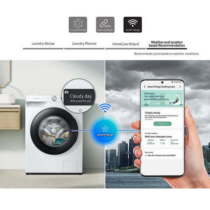 Samsung 12 Kg 5 Star Wi-Fi Inverter Fully-Automatic Front Loading Washing Machine (WW12T504DAB/TL, Black Caviar, In-Built Heater)