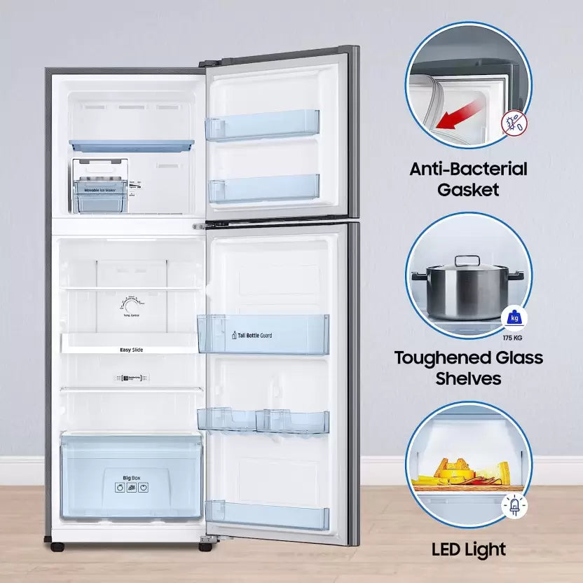 SAMSUNG RT28C3021GS/NL 236 L Frost Free Double Door 1 Star Refrigerator  (GRAY SILVER )
