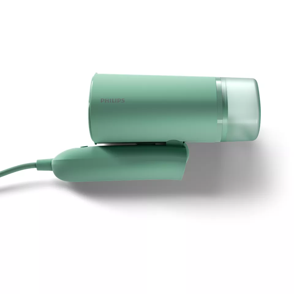 Philips STH3010/70 Handheld Garment Steamer 1000W | Foldable | 20g/min Continuous Steam | 100ml Detachable Water Tank | Compact & Travel-Friendly | Light Green
